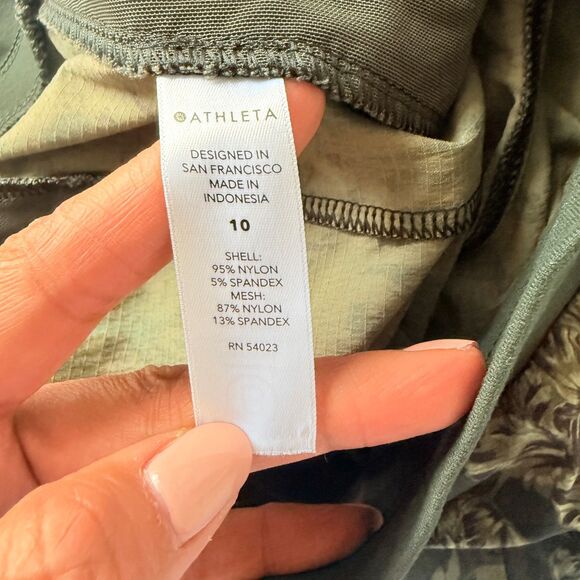 Athleta Trekkie North  Terra Firma Olive Green Floral Printed Jogger Sz 10 - Picture 5 of 9